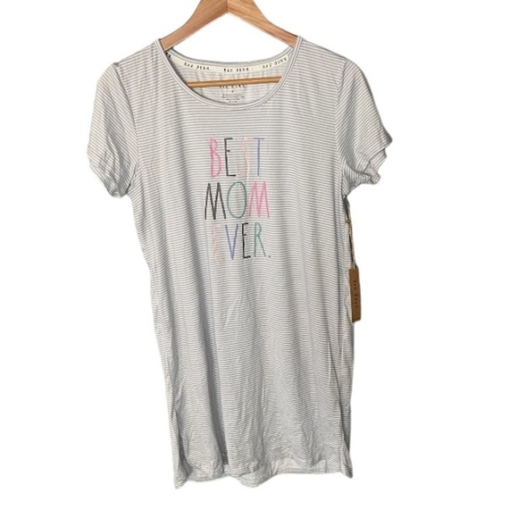 NWT Rae Dunn  "BEST MOM EVER" Short Sleeve Nightshirt - Picture 4 of 10